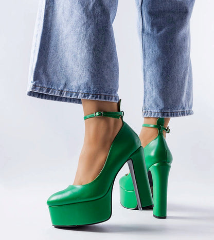 3-Zelené lodičky Hervé na vysokém jehlovém podpatku-3