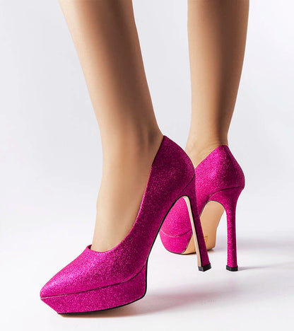 3-Růžové třpytivé jehlové podpatky Proulx-3