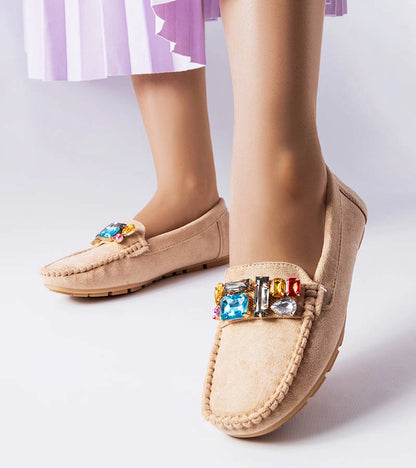 1-Béžové mokasíny s koženou stélkou Bertrand-1