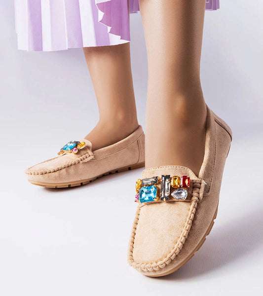 1-Béžové mokasíny s koženou stélkou Bertrand-1