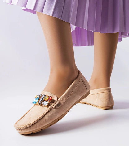 2-Béžové mokasíny s koženou stélkou Bertrand-2