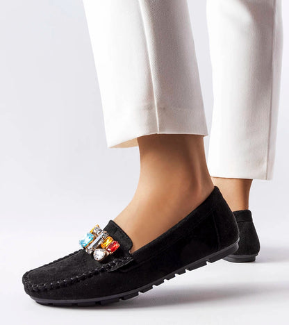 2-Černé mokasíny s koženou stélkou Bertrand-2