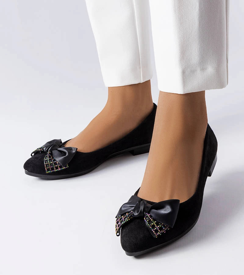 1-Černé baleríny se špičatým nosem od Duval-1