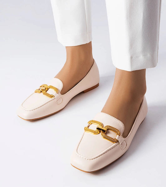 1-Béžové mokasíny s přezkou Rousseau-1