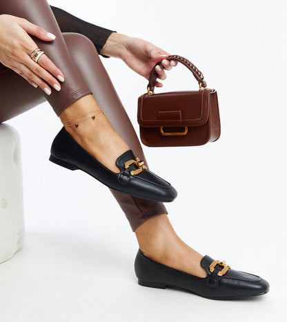 1-Černé mokasíny s přezkou Rousseau-1