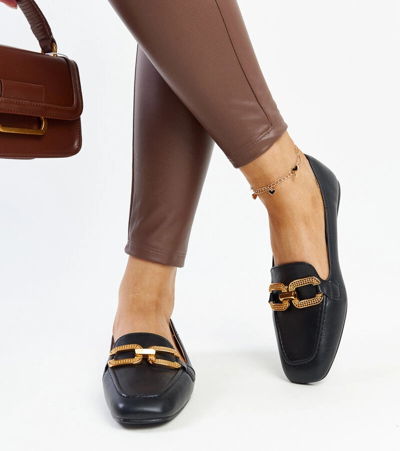 3-Černé mokasíny s přezkou Rousseau-3