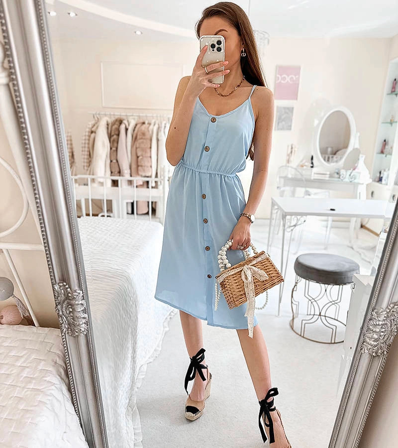 3-Modré šaty bez ramínek Aubin-3