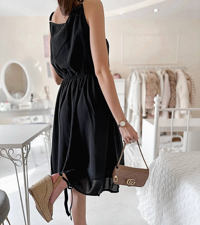 5-Černé šaty bez ramínek Aubin-5