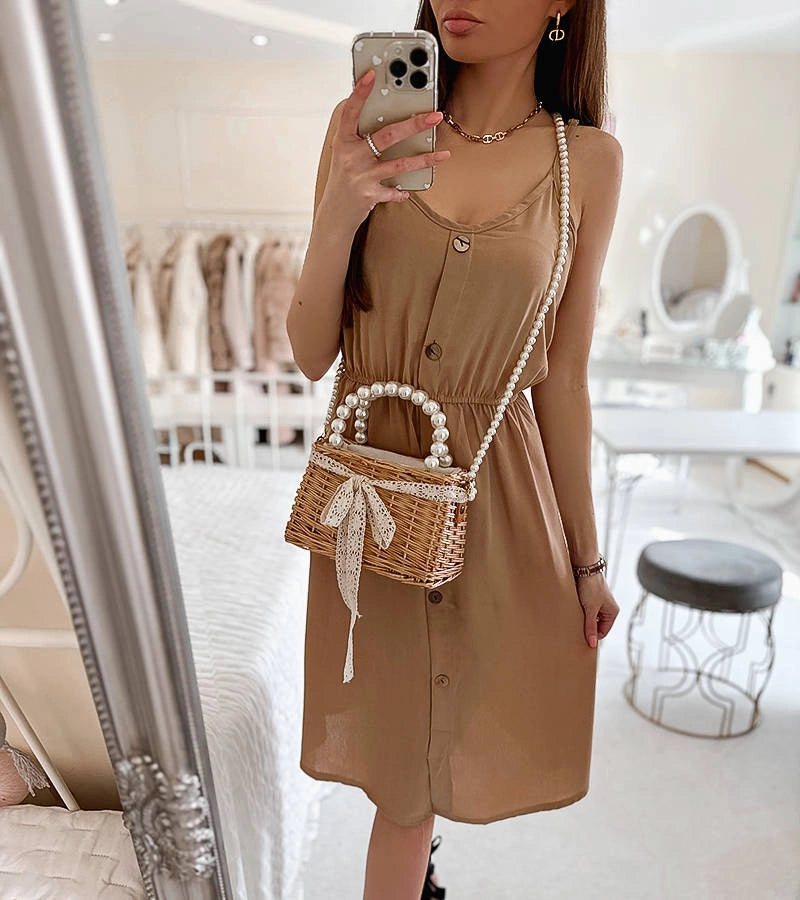 3-Béžové šaty bez ramínek Aubin-3