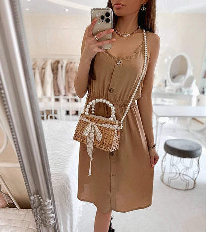 3-Béžové šaty bez ramínek Aubin-3