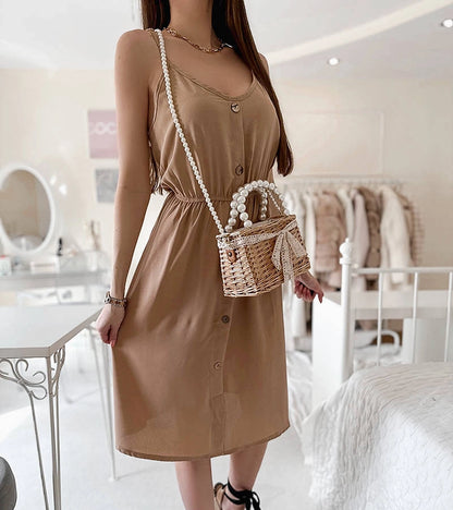 4-Béžové šaty bez ramínek Aubin-4