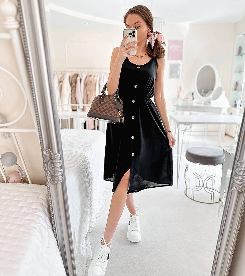 4-Černé šaty bez ramínek Plaisance-4