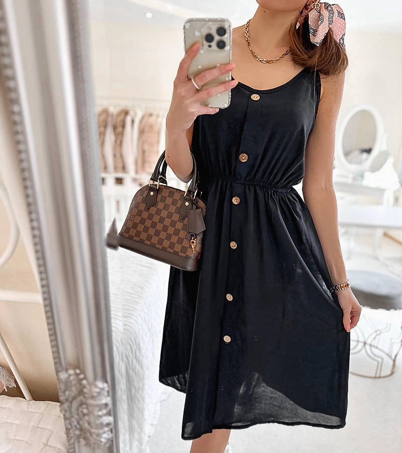 5-Černé šaty bez ramínek Plaisance-5