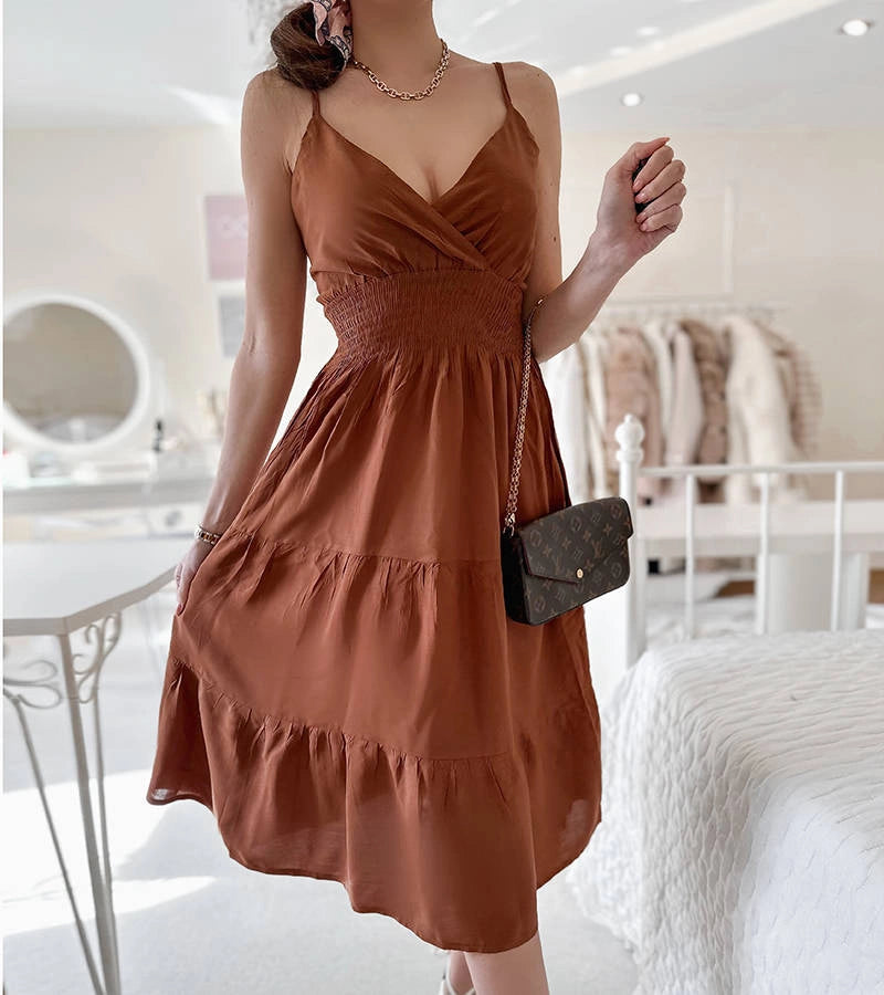 1-Hnědé rozšířené šaty od Yvon-1