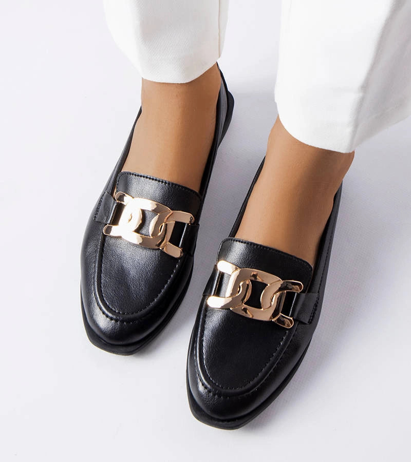 3-Černé mokasíny s přezkou Henrique-3