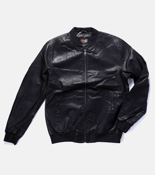 1-Černý pánský bomber z umělé kůže od značky Ysitie-1