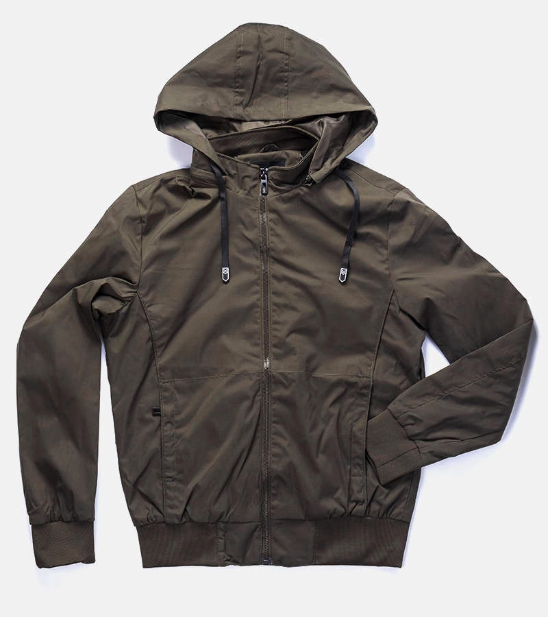 1-Zelená pánská větrovka Brault s kapucí-1