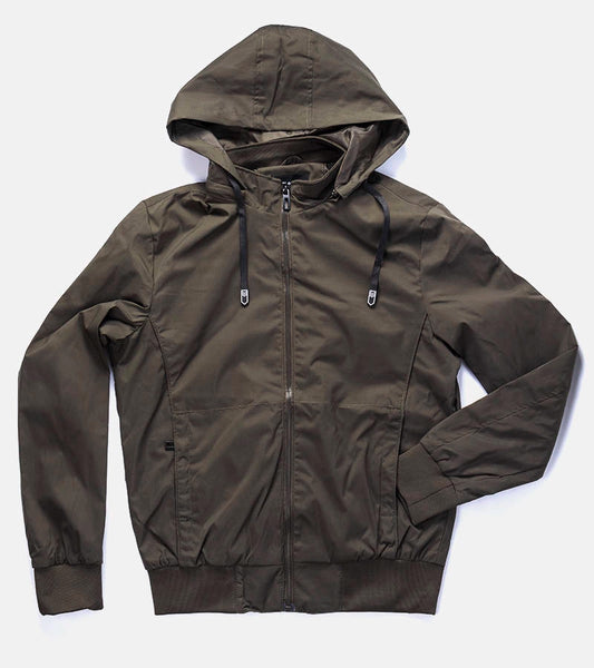 1-Zelená pánská větrovka Brault s kapucí-1