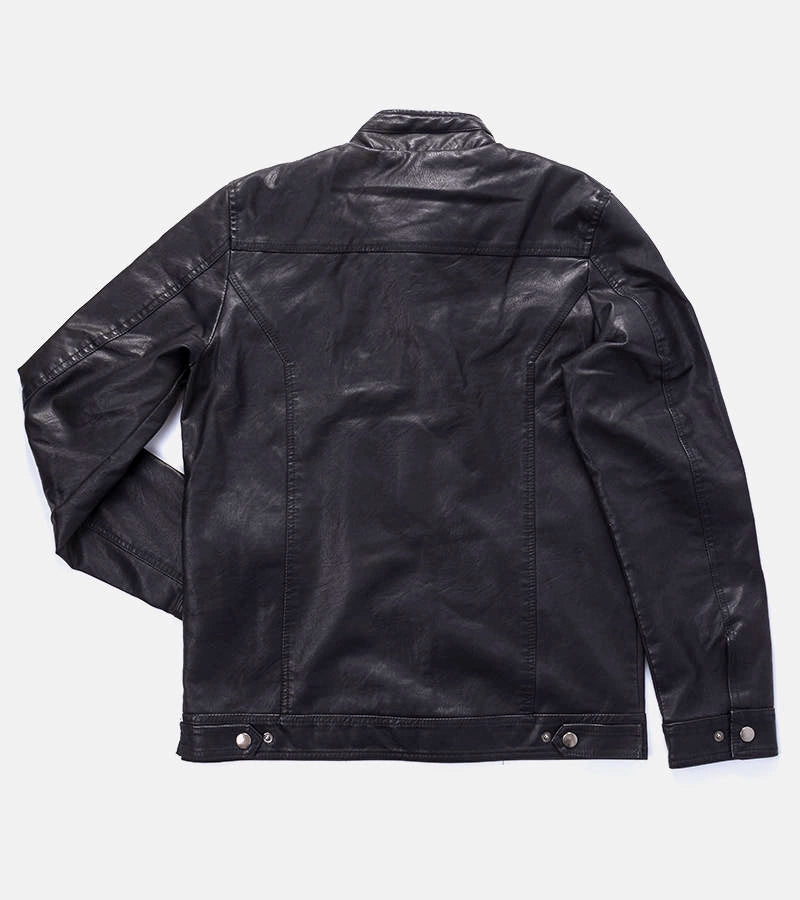 2-Černá pánská bunda Leverett z umělé kůže-2