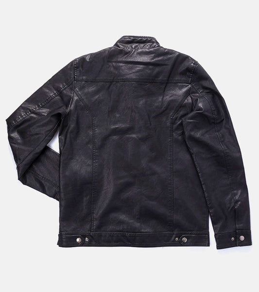 2-Černá pánská bunda Leverett z umělé kůže-2