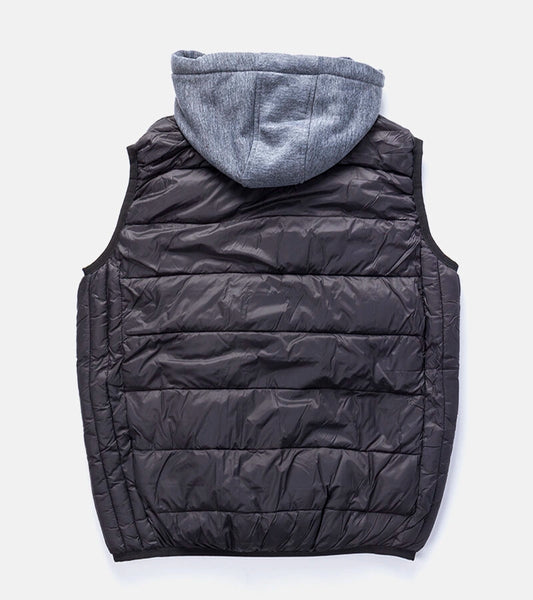 1-Černá pánská vesta s kapucí Avar-1