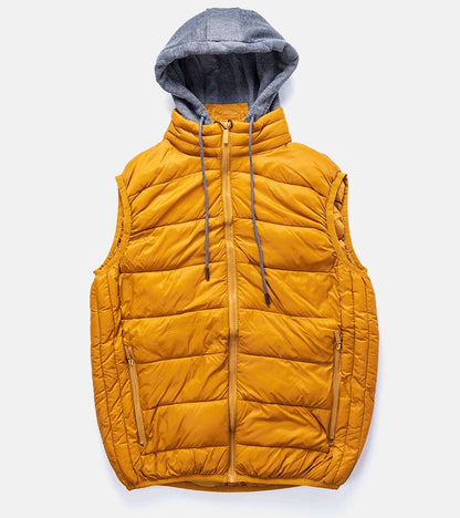 1-Pánská žlutá vesta s kapucí Avar-1