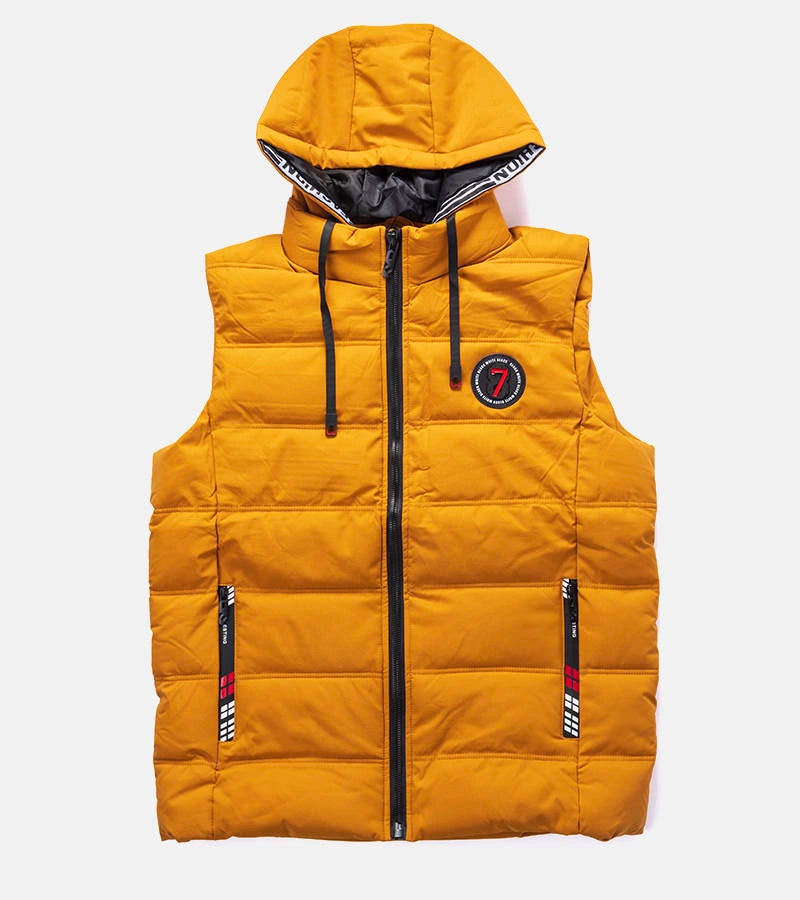 1-Pánská žlutá prošívaná vesta Allaire-1