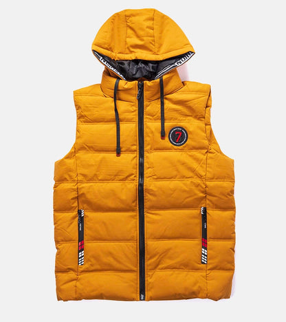 1-Pánská žlutá prošívaná vesta Allaire-1