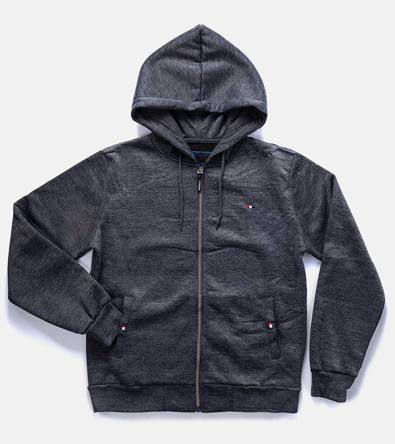 1-Pánská tmavě šedá mikina Guerin s kapucí-1