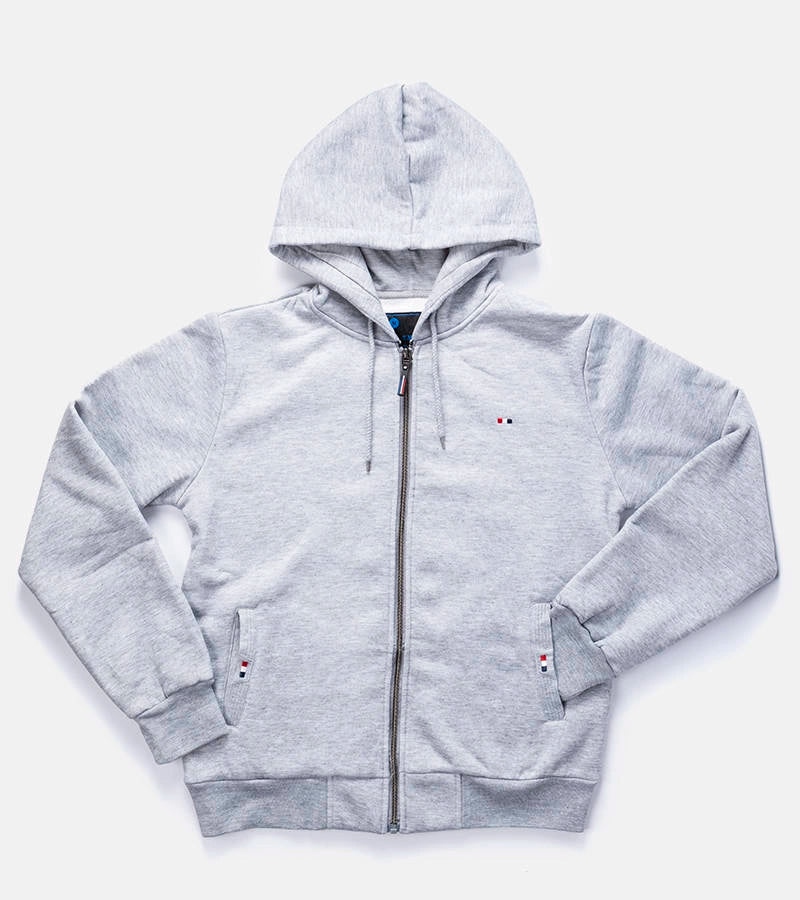 1-Světle šedá pánská mikina Guerin s kapucí-1