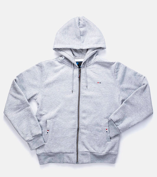 1-Světle šedá pánská mikina Guerin s kapucí-1