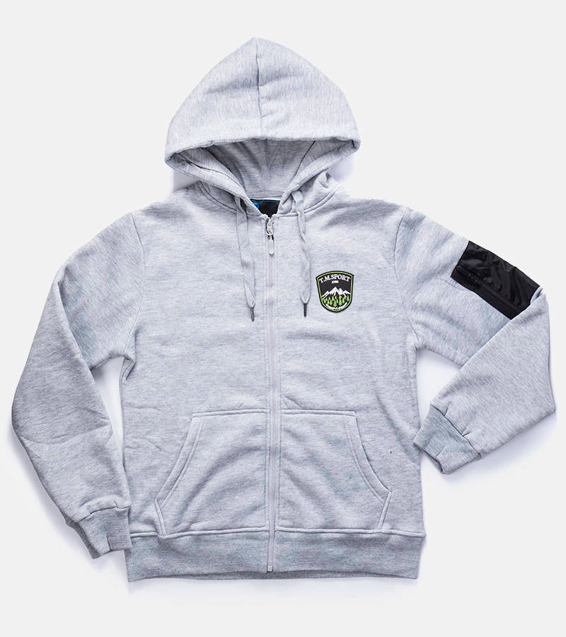 1-Světle šedá pánská mikina Labrosse s kapucí-1