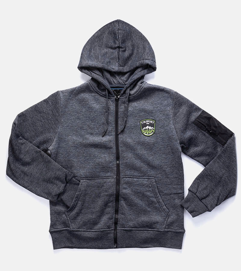 1-Tmavě šedá pánská mikina Labrosse s kapucí-1