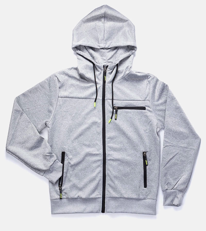 1-Světle šedá pánská mikina Curtis s kapucí-1