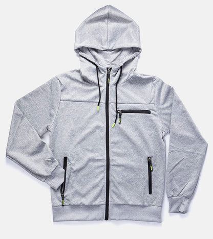 1-Světle šedá pánská mikina Curtis s kapucí-1