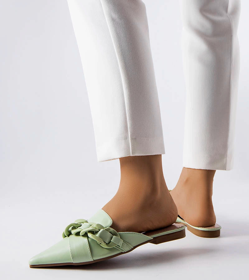 2-Zelené elegantní žabky s řetízkem Patenaude-2