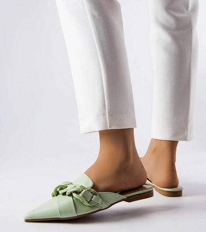 2-Zelené elegantní žabky s řetízkem Patenaude-2