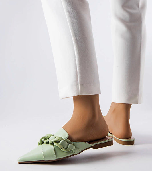 2-Zelené elegantní žabky s řetízkem Patenaude-2