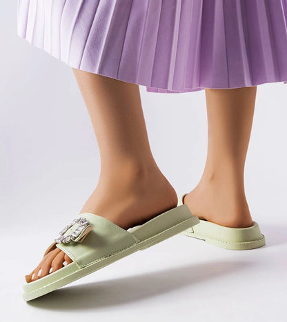 3-Zelené žabky zdobené zirkony Griegsvei-3