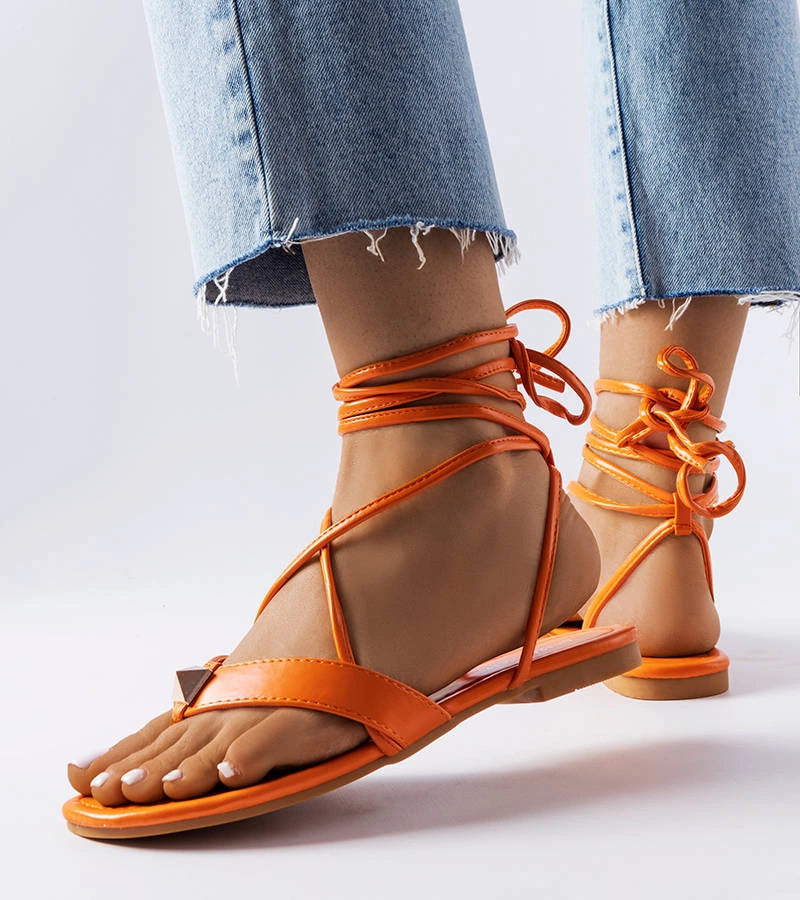 2-Oranžové uzlové sandály Marleau-2