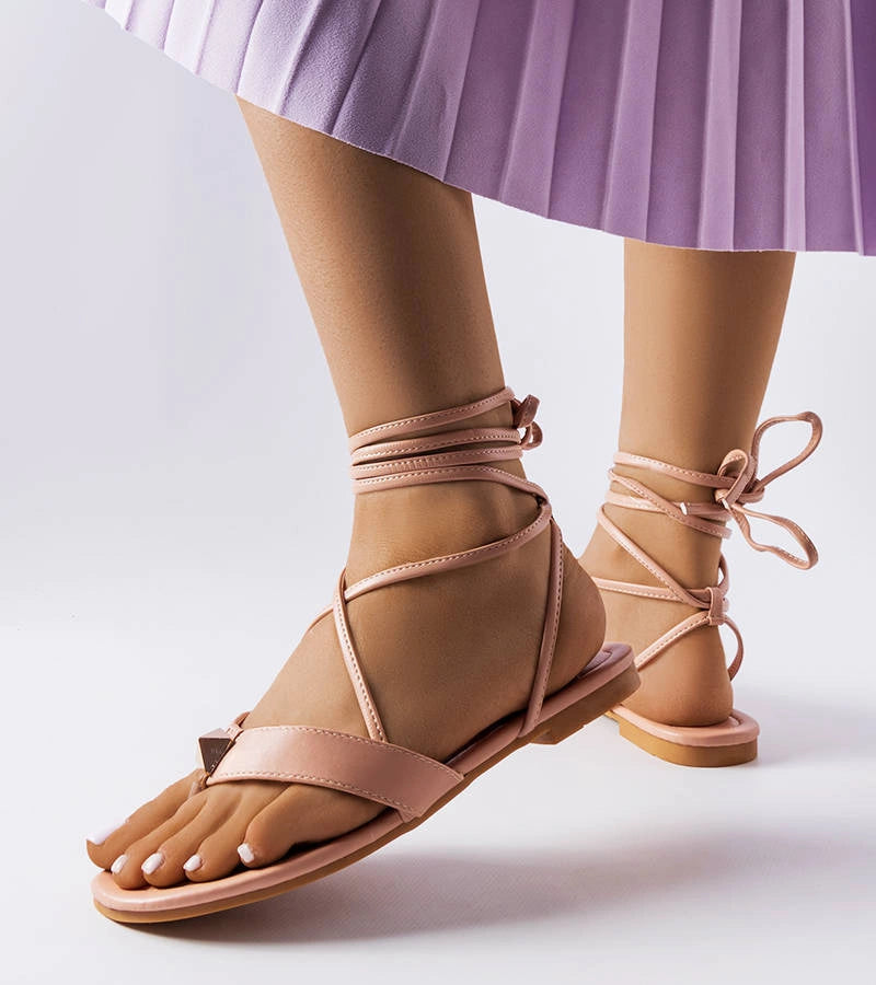 2-Růžové uzlové sandály Marleau-2