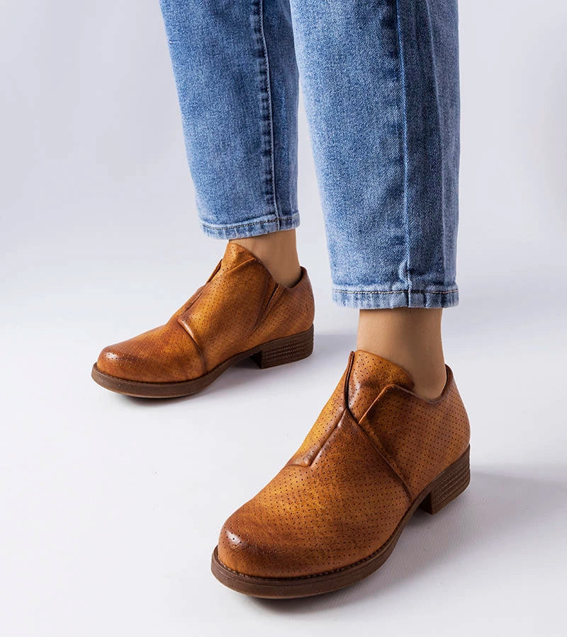 1-Hnědé nazouvací ažurové polobotky Seymour-1