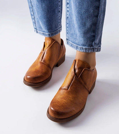 3-Hnědé nazouvací ažurové polobotky Seymour-3