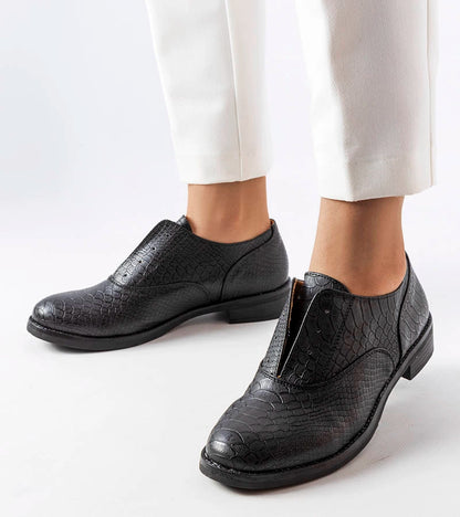 1-Polobotky Morel z černé embosované ekokůže-1