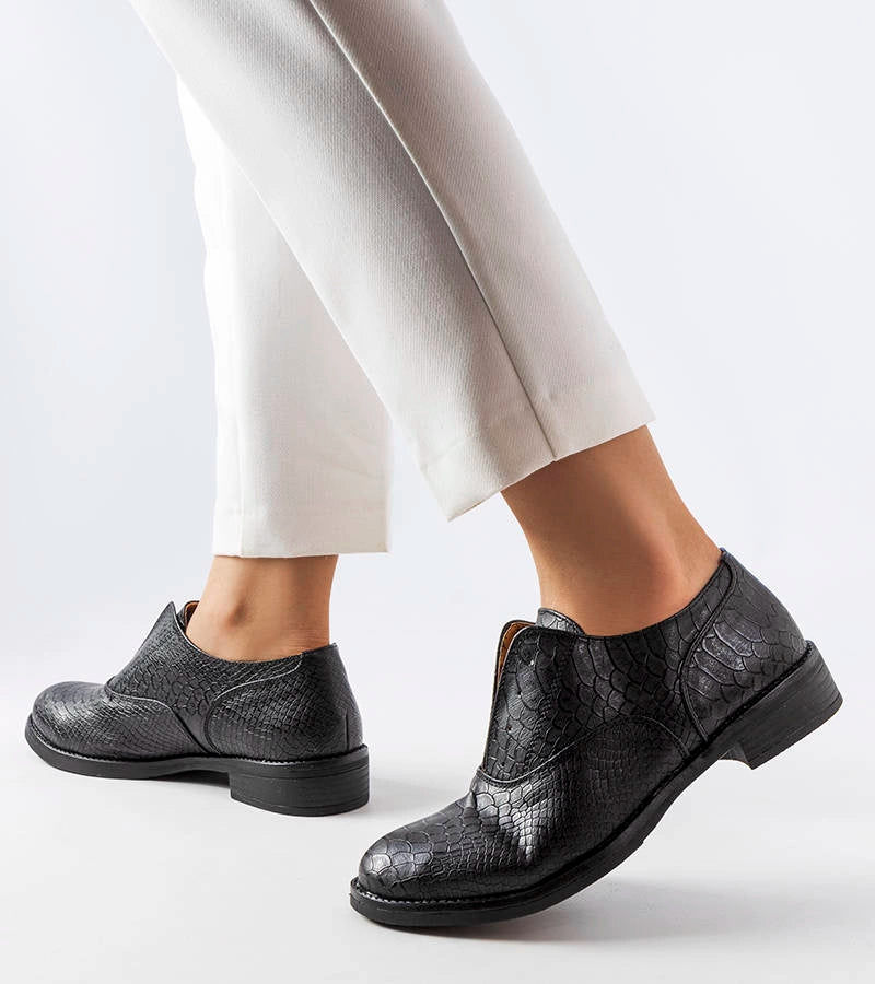 2-Polobotky Morel z černé embosované ekokůže-2