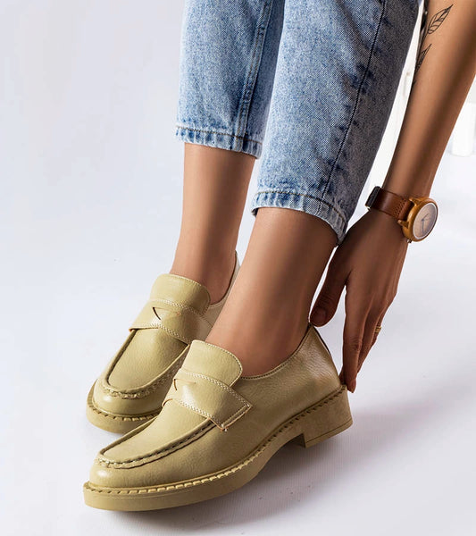 1-Zelené elegantní mokasíny Élodie-1