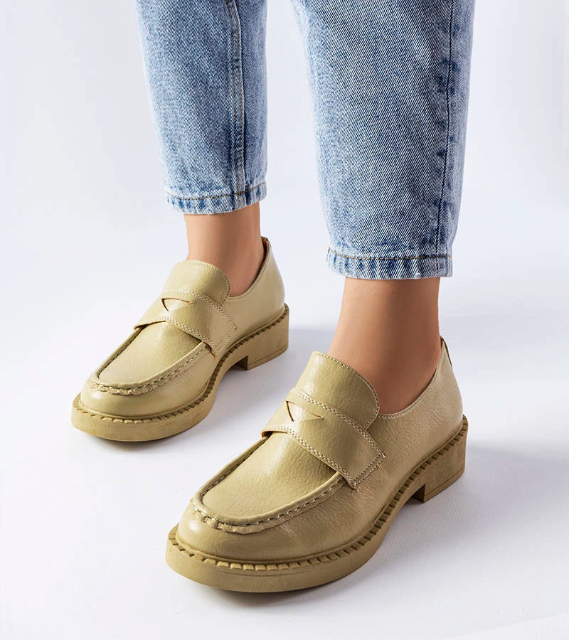 3-Zelené elegantní mokasíny Élodie-3