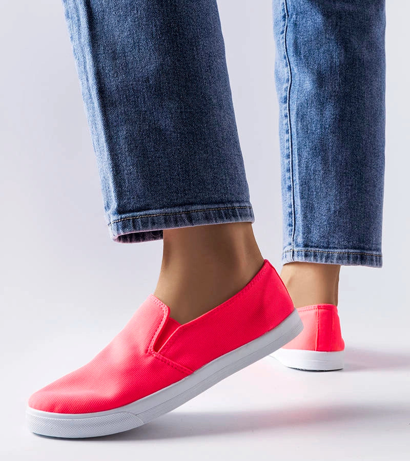 2-Růžové látkové nazouvací tenisky Louisville-2