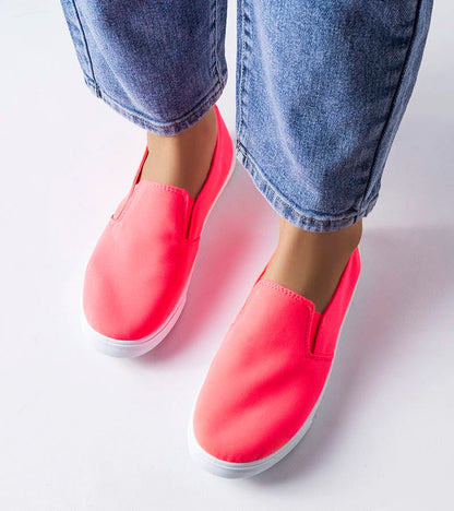 3-Růžové látkové nazouvací tenisky Louisville-3