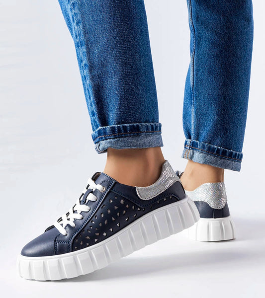 2-Námořnicky modré tenisky s vložkami Patch-2